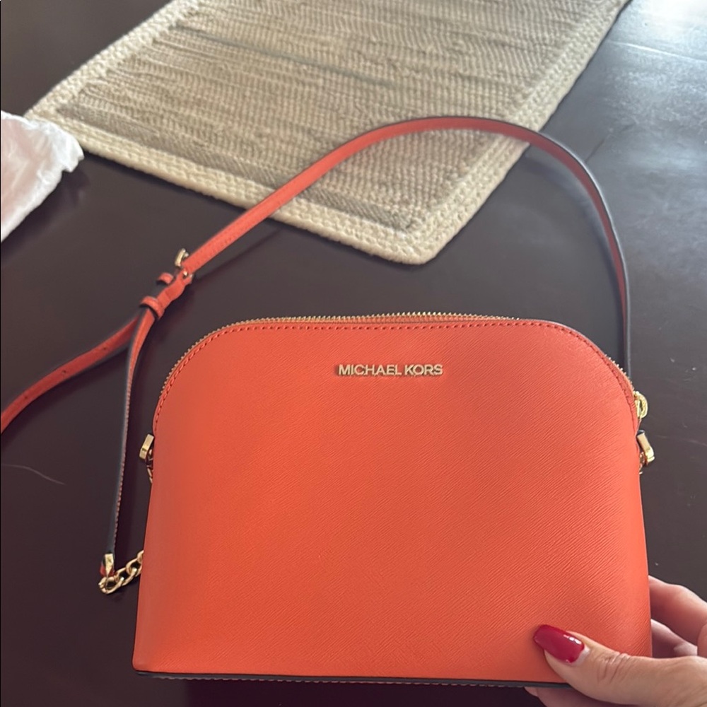 Michael Kors Orange Leather Crossbody Bag